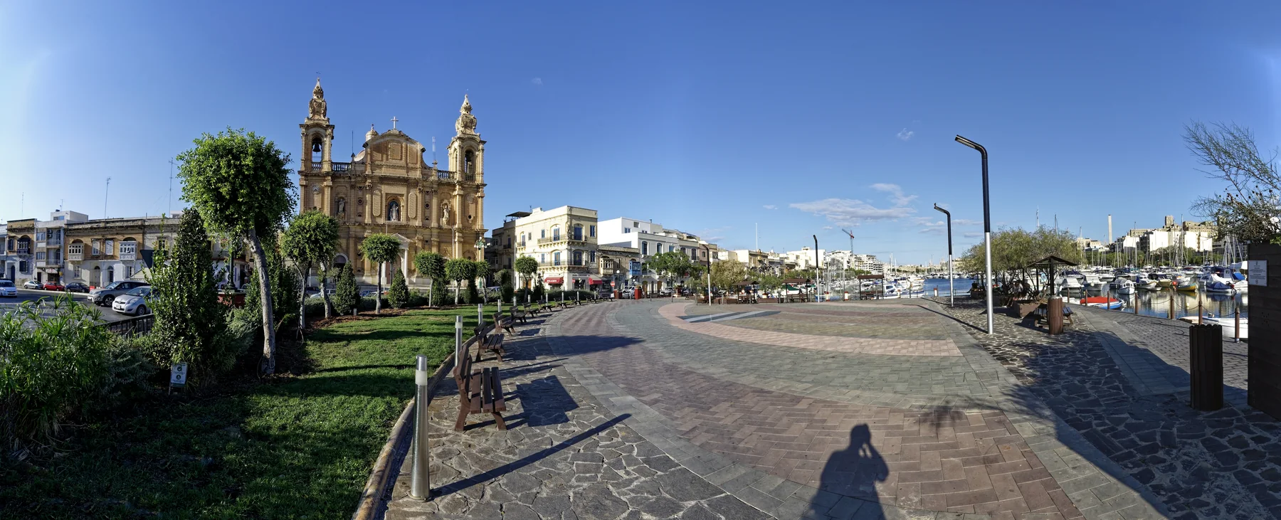 Msida parish church, waterfront and marina