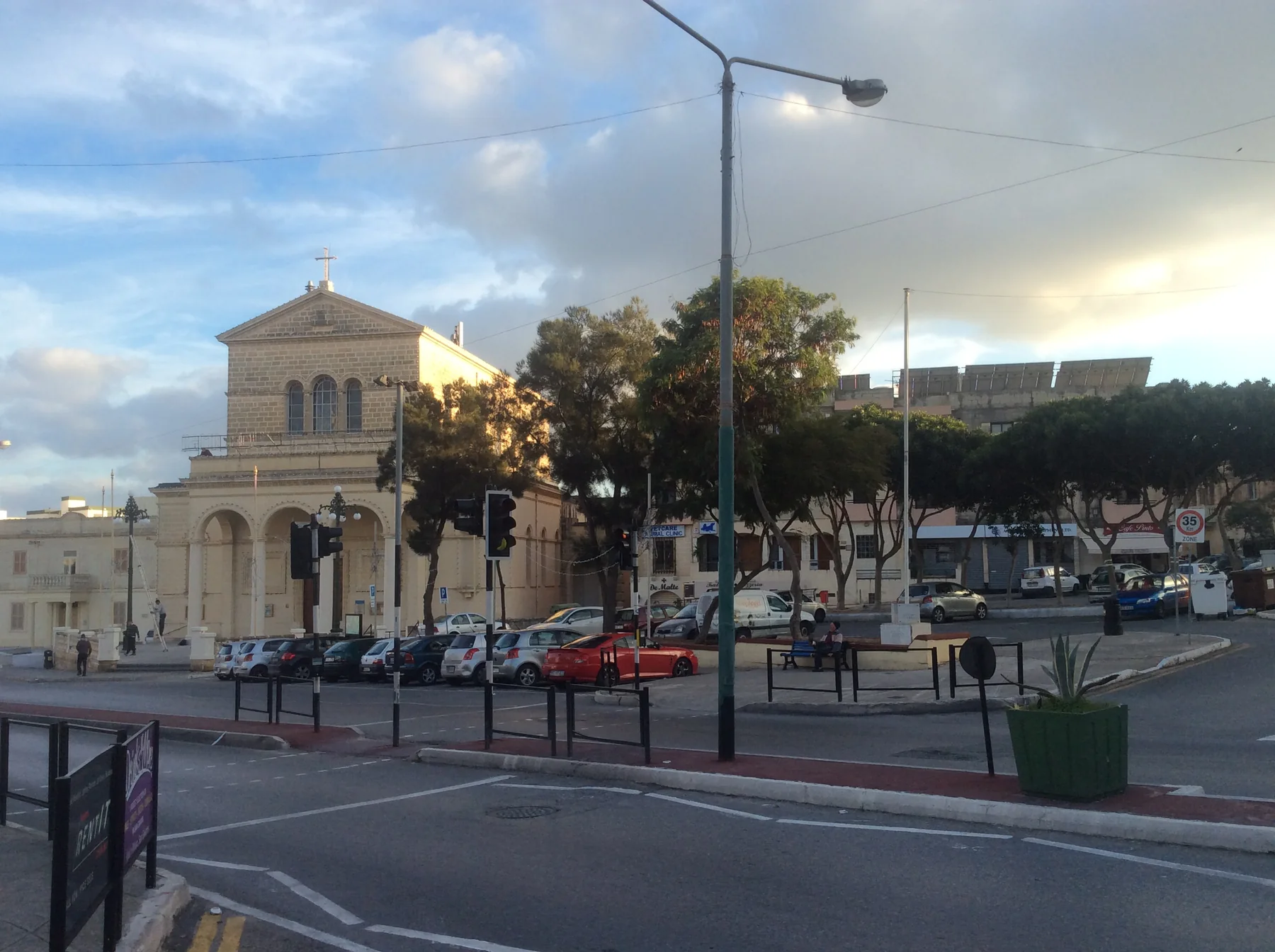 San Ġwann Parish Church and the surrounding open public space