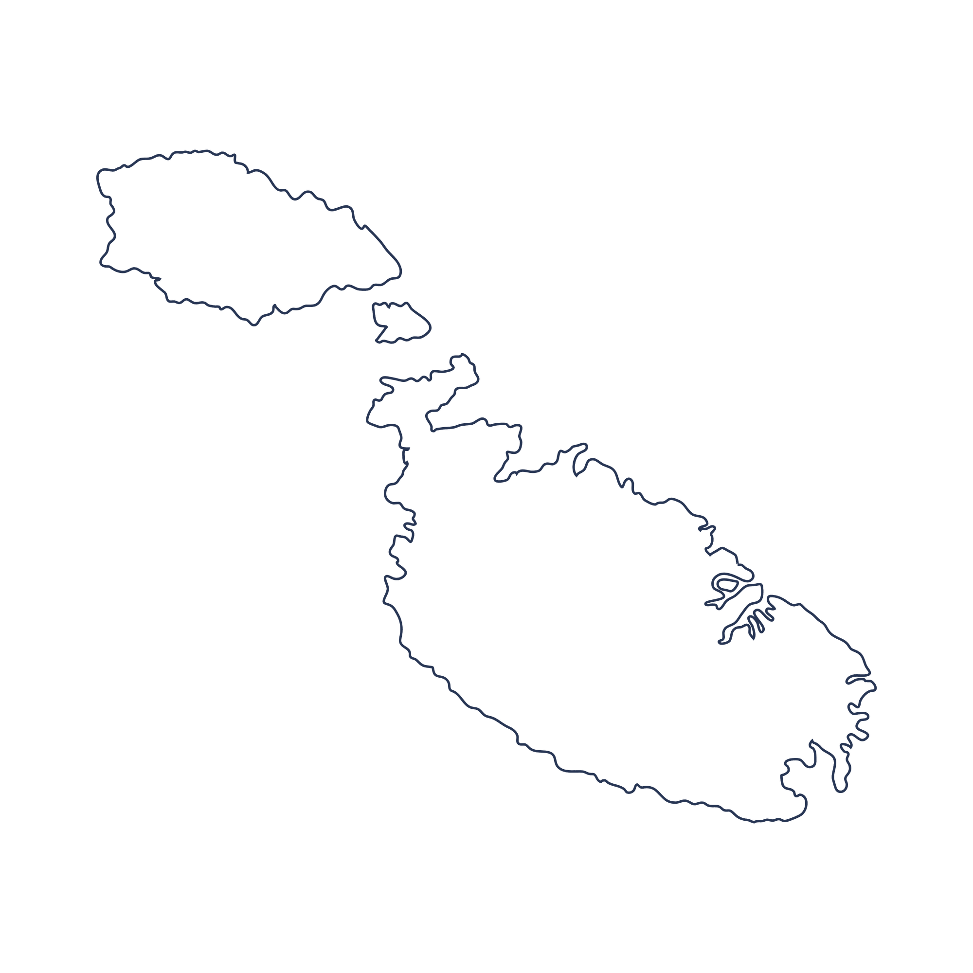 Malta map outline